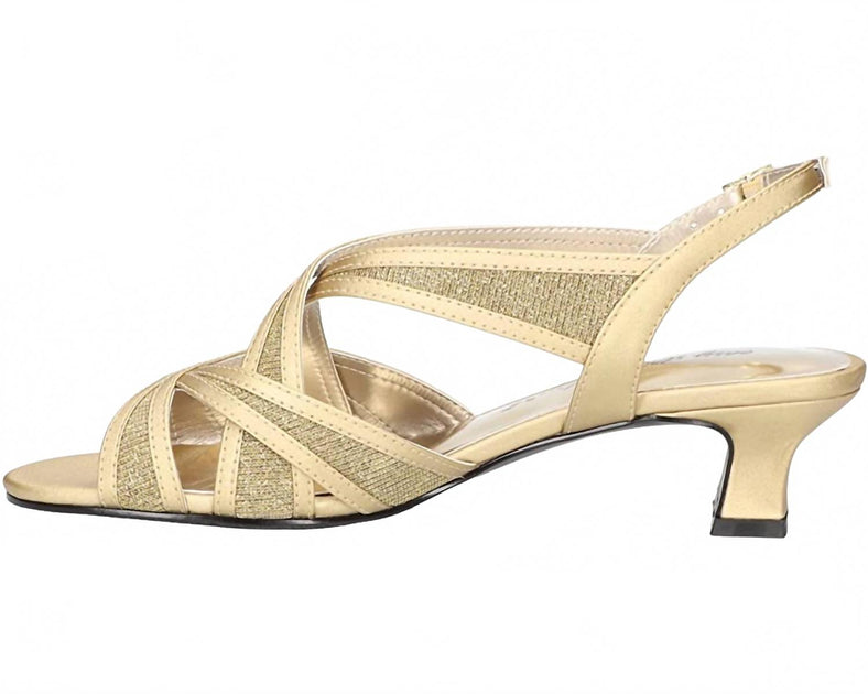 Easy Street Tristen Heeled Sandal Gold US 9.5 3