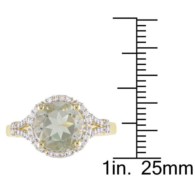 Mimi & Max 2 Bague Fleurie Halo 14k Or Jaune Vert Taille 5-6 4