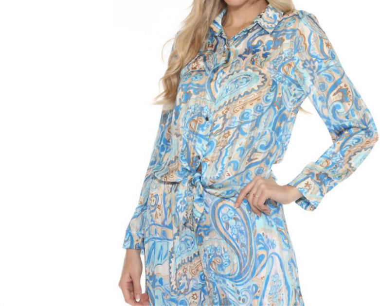 Paisley Printed Tie Front Vest main image 1