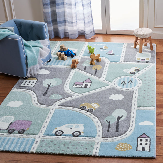 Safavieh Carousel Kids CRK193 Area Rug Grey/Light Blue 2