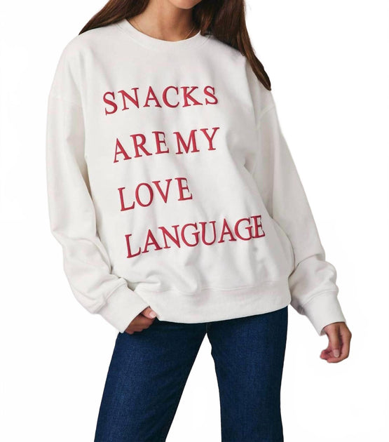 Sunday Edition Snack Language Sweatshirt White Medium 2