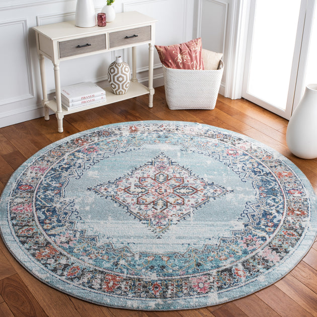 Safavieh Phoenix PHX247 Area Rug Light Blue/Navy 4