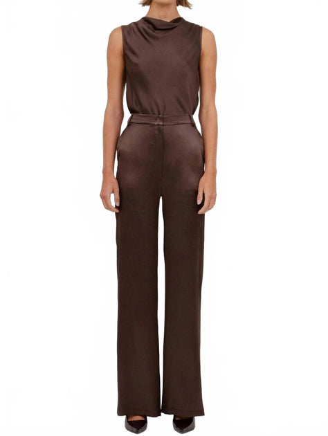 NONCHALANTLABEL Pauline Straight Leg Pant Brown Medium 2