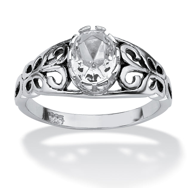 Palm Simulated Birthstone Sterling Silver Ring Multi US 5 2