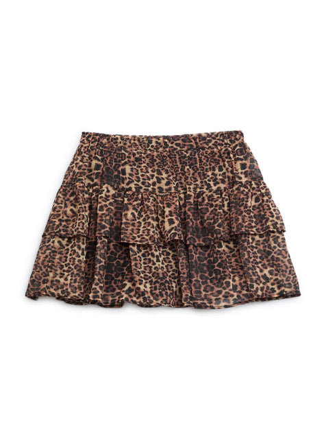 Guess Factory Noel Leopard Layered Skirt Brown US 7 3