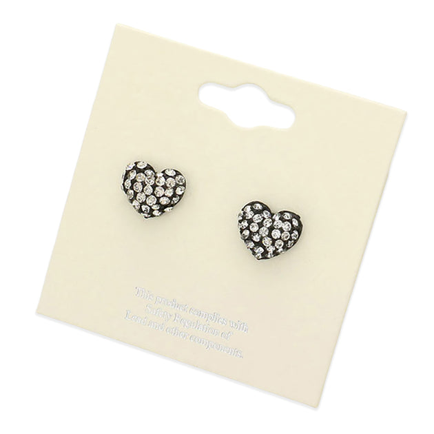 FASHNZFAB Crystal Pave Heart Stud Earrings Purple 4