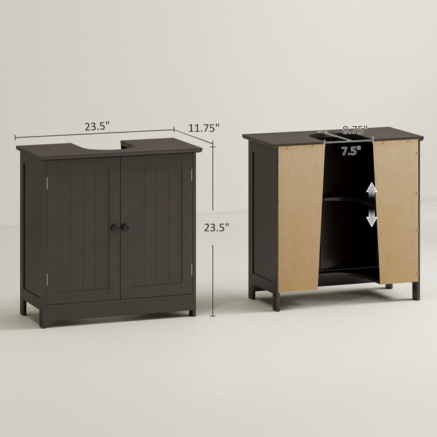 Hivvago Bathroom Vanity Storage Cabinet Rustic Brown 7