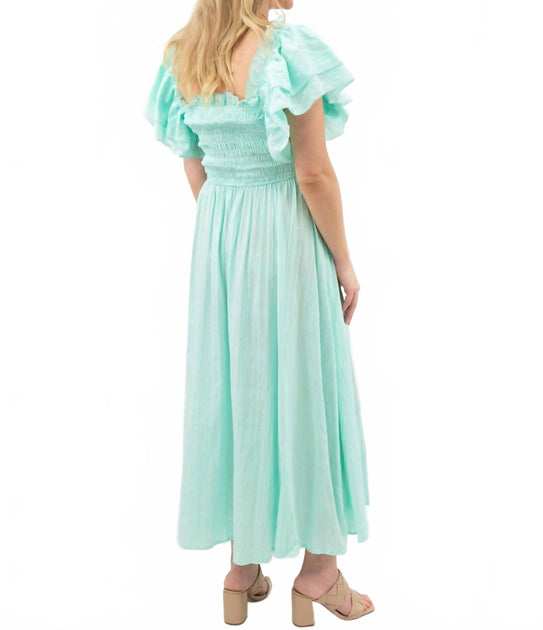 BiBi Smocked Layer Dress Blue XLarge 3