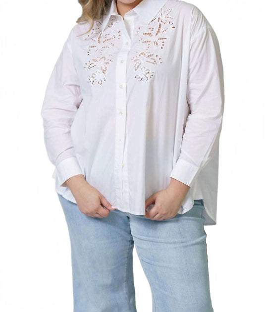 Tanya Taylor Calandra Bouton Haut Blanc 3X 4