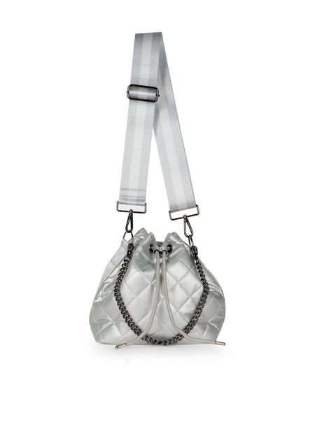 Haute Shore Lindsey Puffer Bucket Bag Silver One Size 3