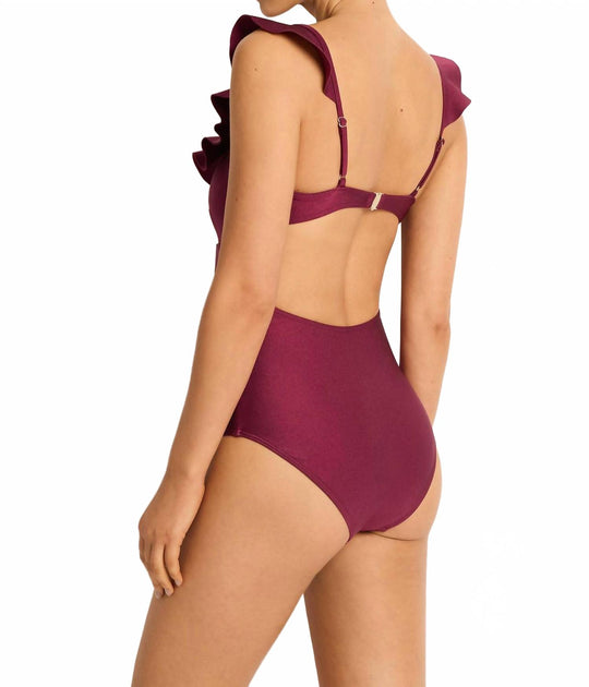 Monte & Lou Lustre Cut Out One Piece Red US 10 3