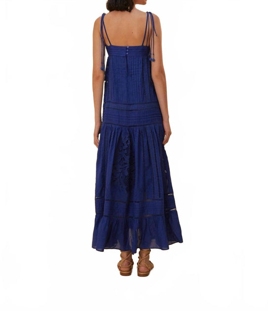 FARM RIO Sleeveless Maxi Dress In Blue