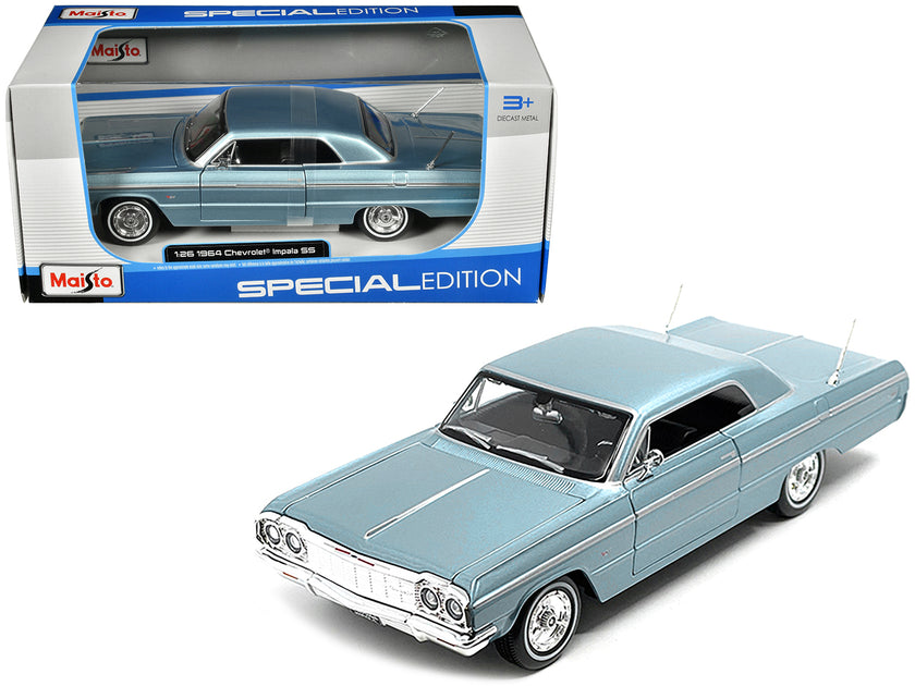 Maisto 1964 Chevrolet Impala SS Diecast Model Car Blue 1/26 3