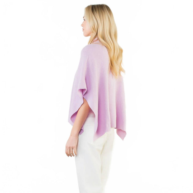 THML Ribbed Knit Poncho Top Purple XS 4