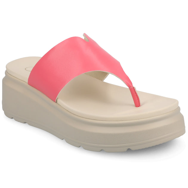 Journee Collection Carah Wedge Sandal White US 8 2