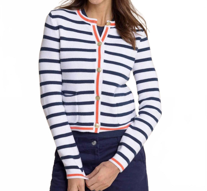 Southern Tide Marlene Button Front Cardigan Blue Large 3