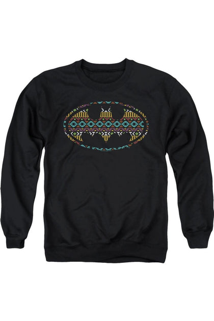 Gildan Batman Aztec Fill Crewneck Sweatshirt Black Medium 2