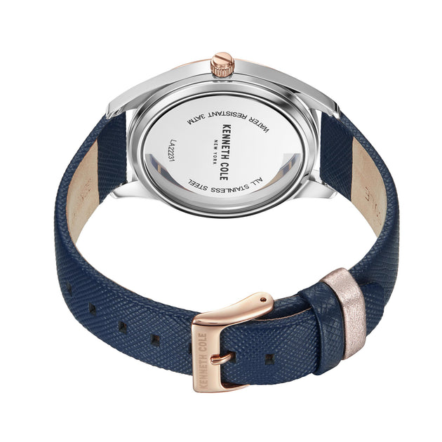 Kenneth Cole Classic 36mm Quartz Watch Gold Blue 3