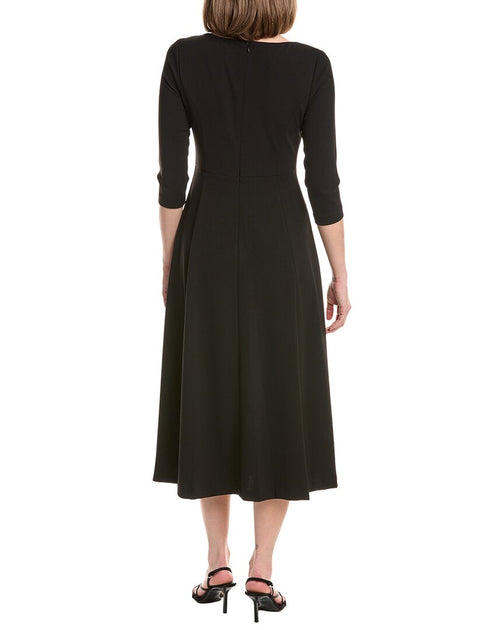 Anne Klein A-Line Midi Crepe Dress Black US 4 3