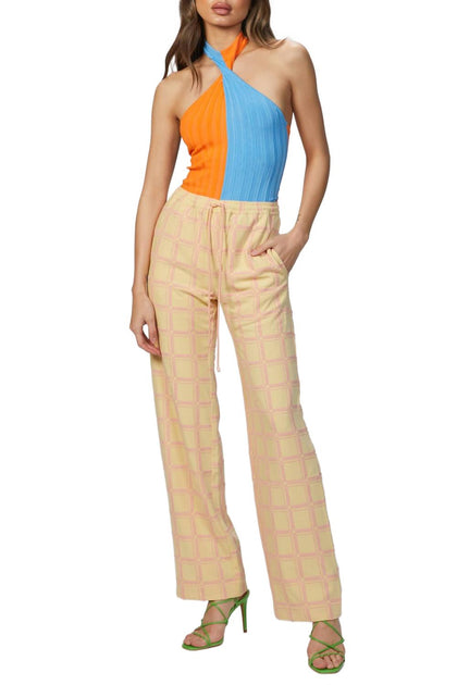 MSGM Two-Tone Halterneck Bodysuit Orange XS 2