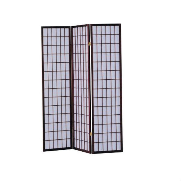 Hivvago 3-Panel Room Divider Privacy Screen Cherry Wood 2