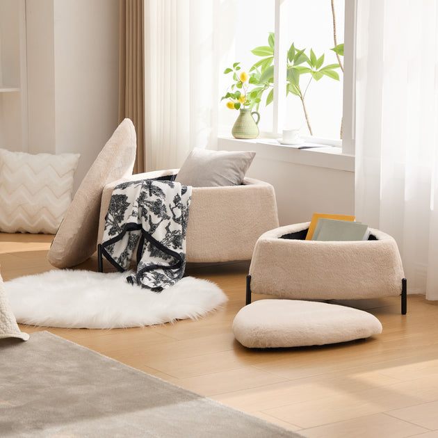 Streamdale Storage Ottoman Set Light Camel 4