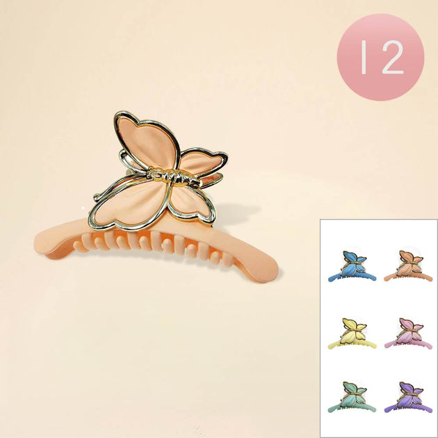FASHNZFAB Butterfly Accent Hair Claw Clips Multi 2