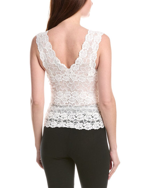 Natori Rose Parfait Lace Silk Tank White XS 3