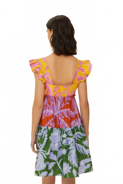 Farm Rio Tropical Swing Mix Mini Dress Multi Medium 3