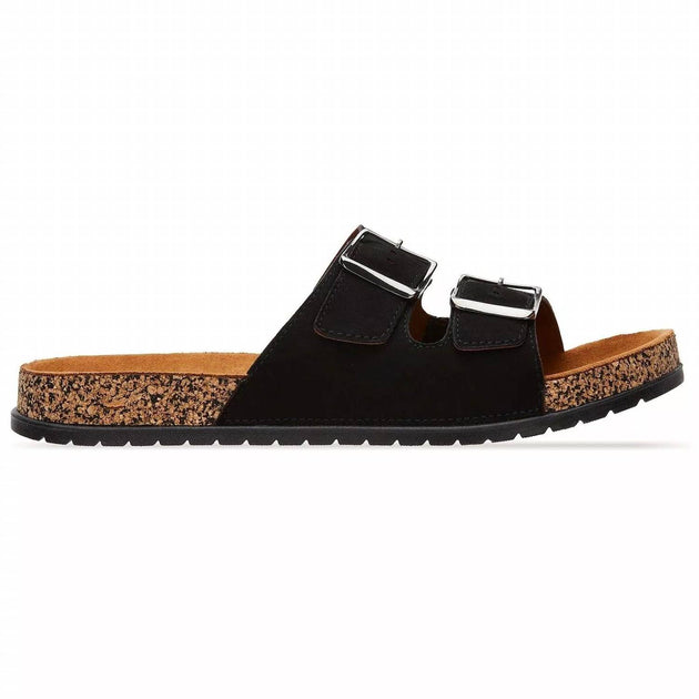 Andrea Double Buckle Strap Sandal Black US 10 4