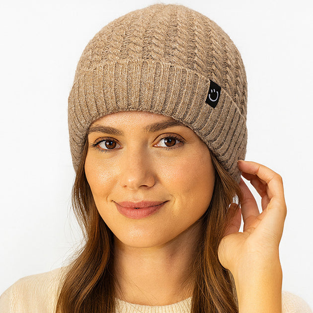 FASHNZFAB Winter Beanie Hat Beige 6