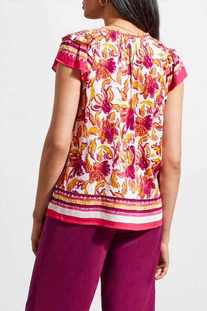 Tribal Bluse mit Randprint Rot Medium 3