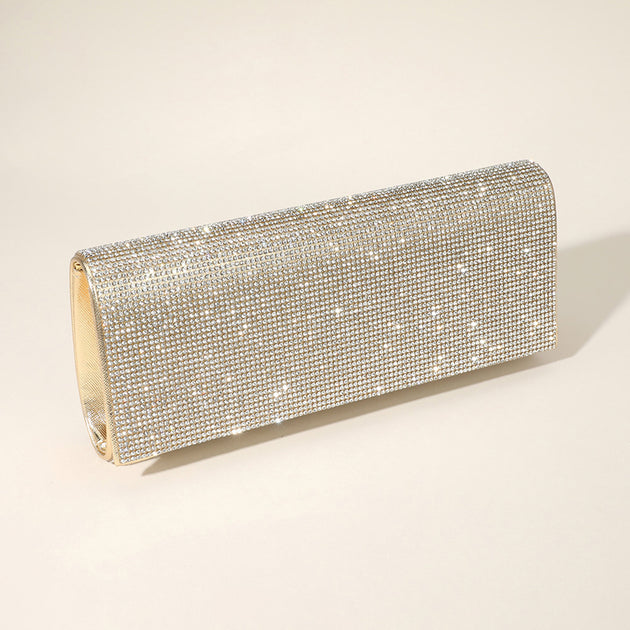 FASHNZFAB Bling Solid Evening Clutch Silver 3