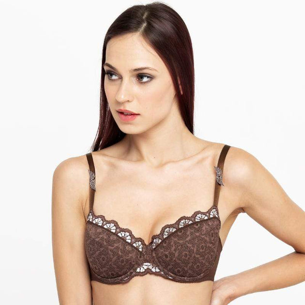 TRUEDAMES Charm Lace Padded Balcony Bra Blue 34D 2