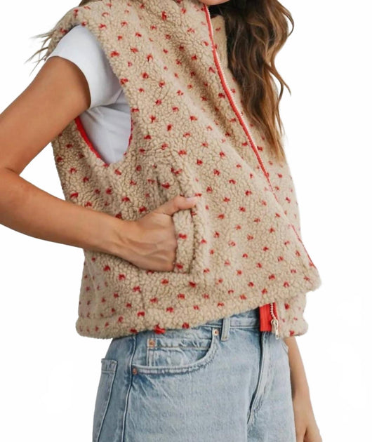 Buttermelon Floral Fleece Vest Multi Small 3