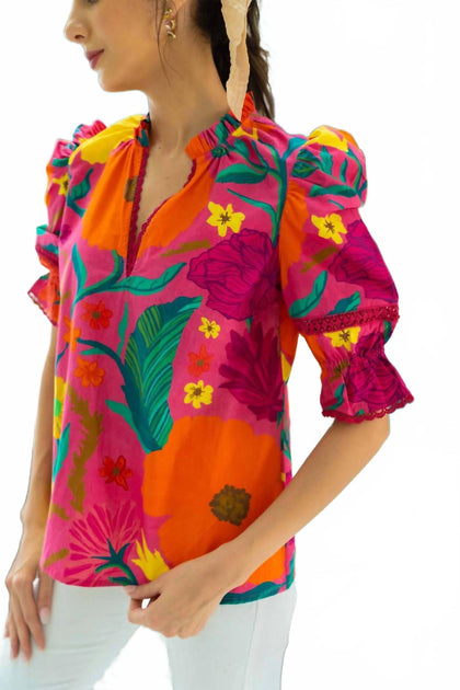 Sohana Cello V Neck Top Multi Small 3