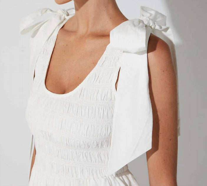 cleobella kaiya midi dress Cleobella Kaiya Ruffle Tea Dress In White