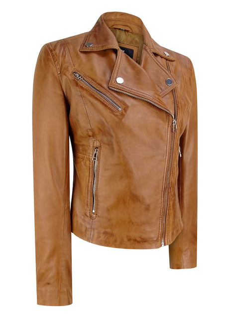 TruClothing Brando Biker Leather Jacket Brown Small 3