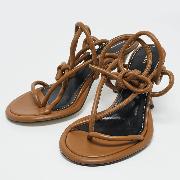Proenza Schouler Pipe Ankle Wrap Sandals Brown EU 36 3