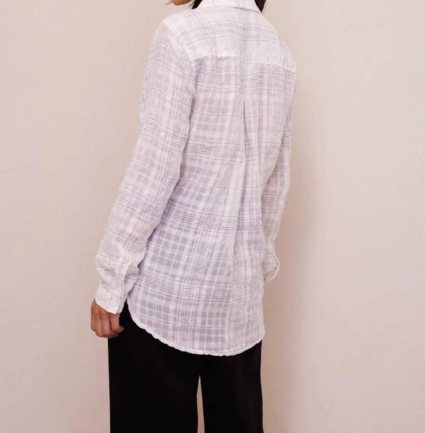 Bella Dahl Pocket Button Down Linen Shirt White XS 4