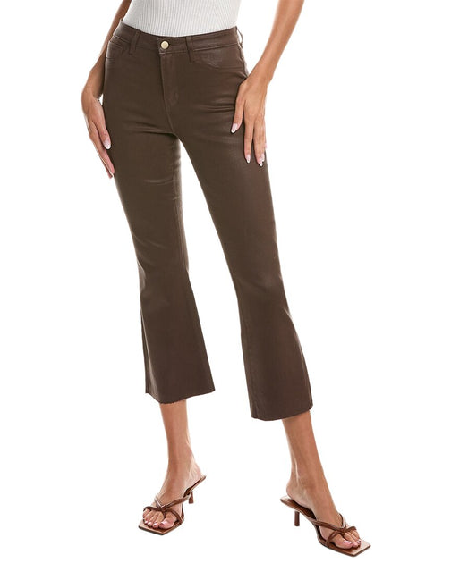 L'Agence Kendra High-Rise Crop Flare Jean Black 2