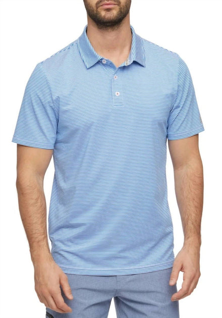 Flags & Anthem Naples Striped Performance Polo Blue Large 2