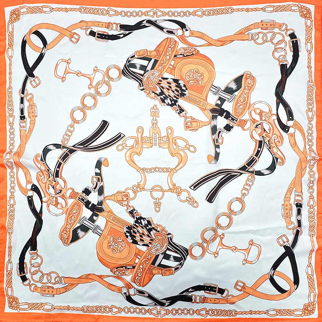 TRUEDAMES Equestrian Harness Print Square Bandana Scarf Blue 2