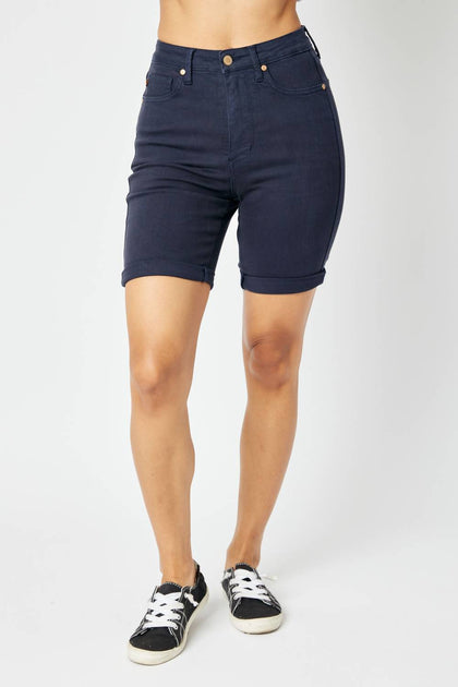 Judy Blue Tummy Control Bermuda Short Blue Large 3