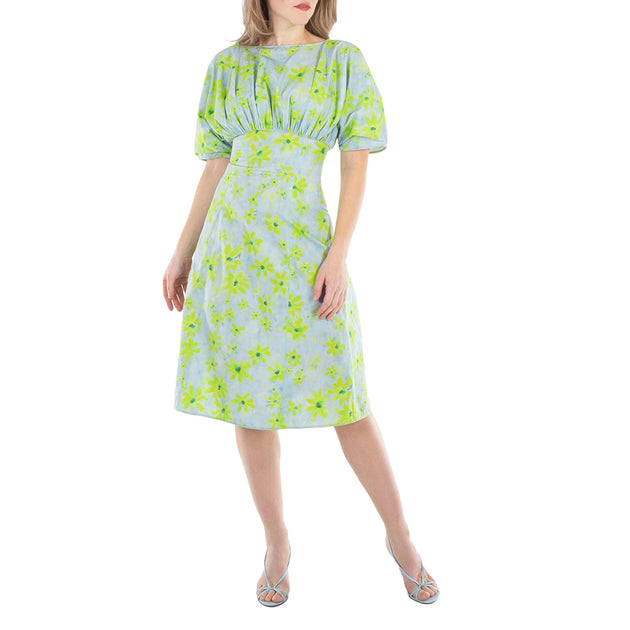 Marni Gathered Poplin Midi Dress Blue US 10 2