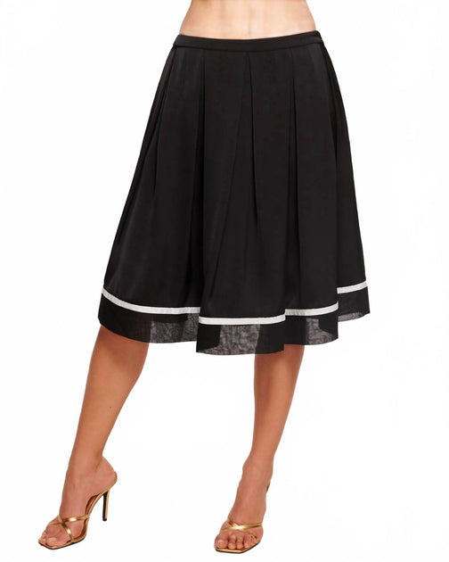 Ramy Brook Alta Pleated Midi Skirt Black US 6 2