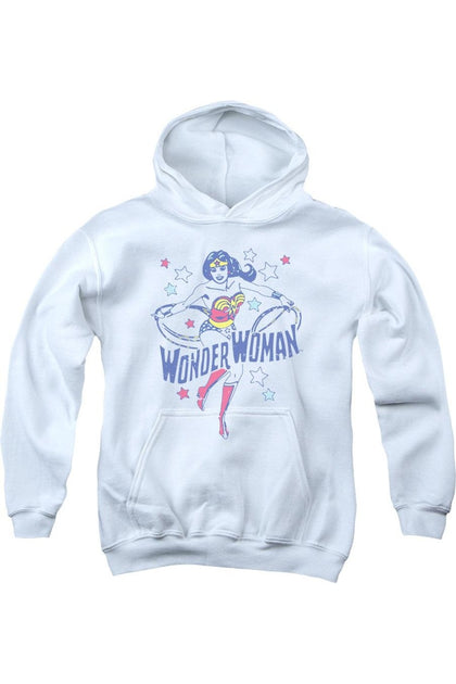 Gildan DC Comics Wonder Woman Stars Youth Pullover Hoodie Blue Medium 2
