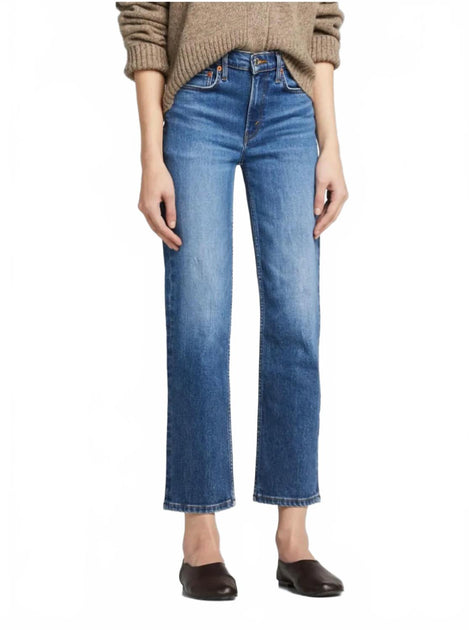 RE/DONE 70s Mid Rise Stove Pipe Jeans Blue 24 4