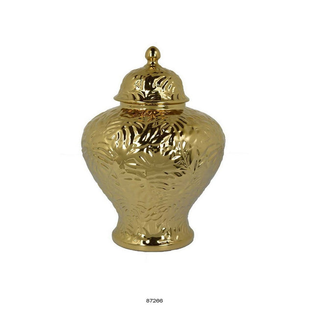 Hivvago Aniea Accent Temple Jar Gold Ceramic 18 Inch 2