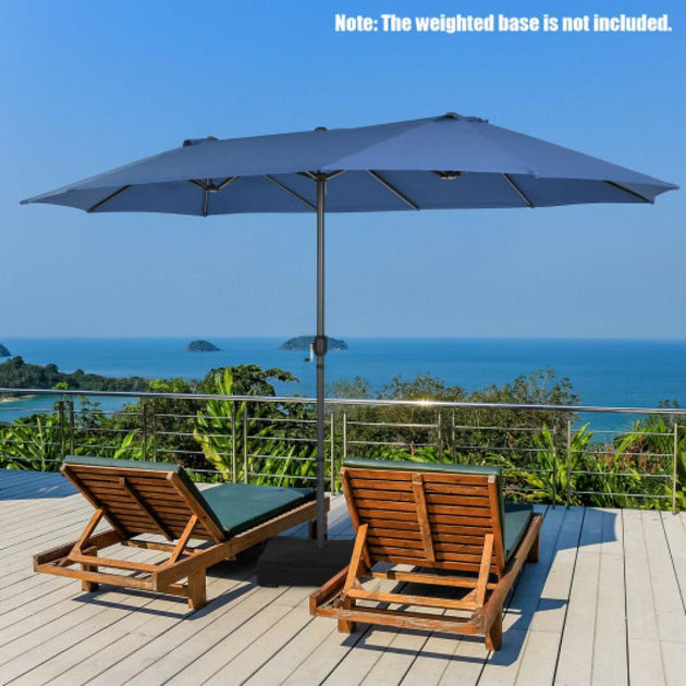 Hivvago 15 Feet Double-Sided Patio Umbrella Navy 6